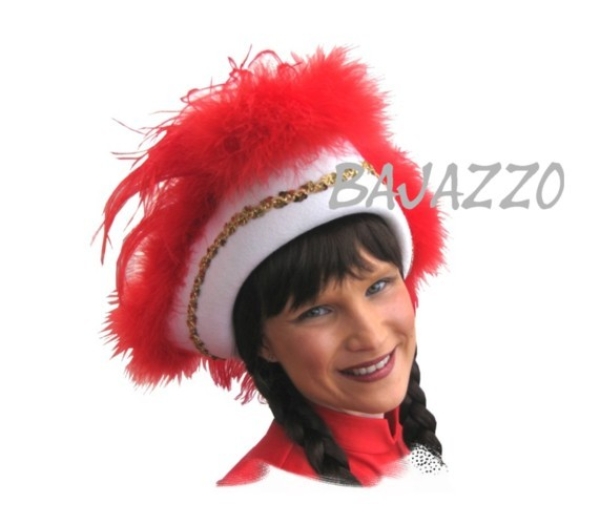 Weiß-roter Mariechenhut Wollfilz